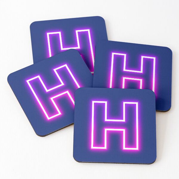 Item preview, Letter H Neon Pink Purple Glow - Retro Futuristic Monogram Initial designed and sold by SolutionsArt.