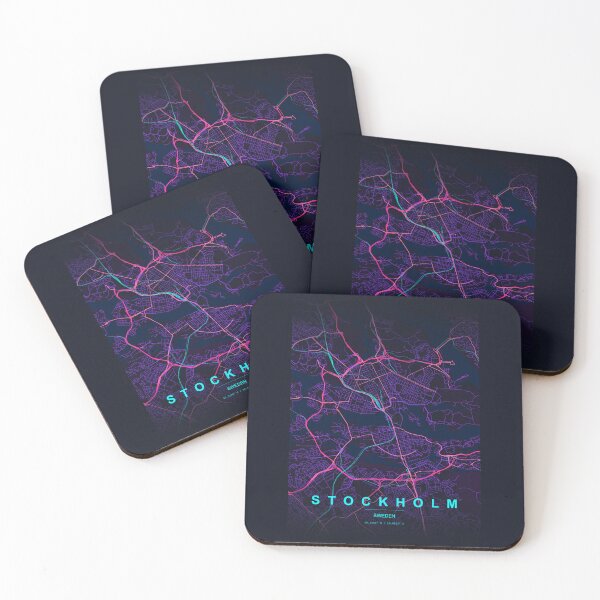 Item preview, Neon Style Map of Stockholm, Sweden designed and sold by Enea Kelo.