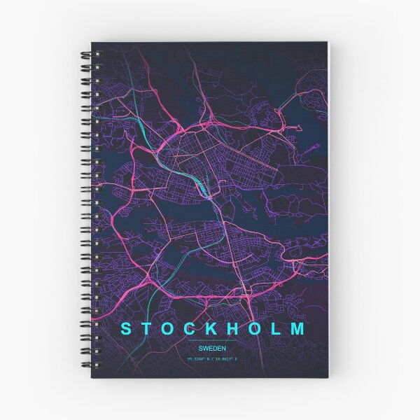 Item preview, Neon Style Map of Stockholm, Sweden designed and sold by Enea Kelo.