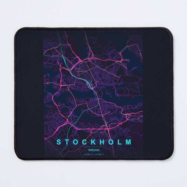 Item preview, Neon Style Map of Stockholm, Sweden designed and sold by Enea Kelo.