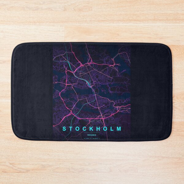 Item preview, Neon Style Map of Stockholm, Sweden designed and sold by Enea Kelo.
