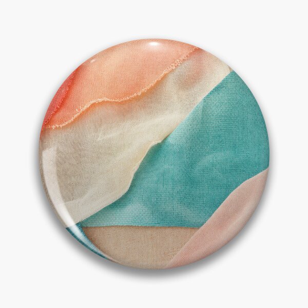 Item preview, Coral Teal Layered Textile Collage designed and sold by frumixart.