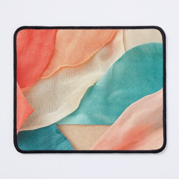 Item preview, Coral Teal Layered Textile Collage designed and sold by frumixart.