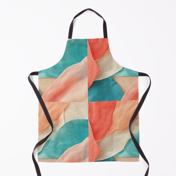 Item preview, Coral Teal Layered Textile Collage designed and sold by frumixart.