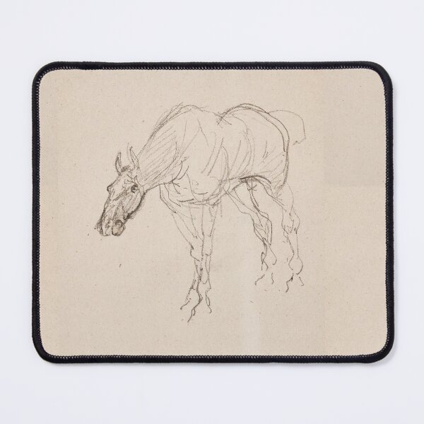 Item preview, Cheval by Henri de Toulouse-Lautrec | Minimalist Horse Sketch Equestrian Art Print designed and sold by artofuniverse.
