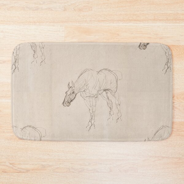 Item preview, Cheval by Henri de Toulouse-Lautrec | Minimalist Horse Sketch Equestrian Art Print designed and sold by artofuniverse.