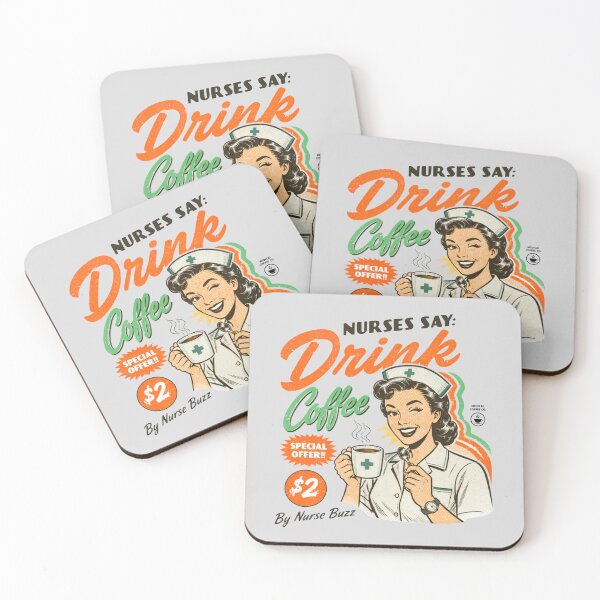Item preview, RETRO NURSE COFFEE AD – VINTAGE MEDICAL HUMOR & CAFFEINE ART designed and sold by VoglR.