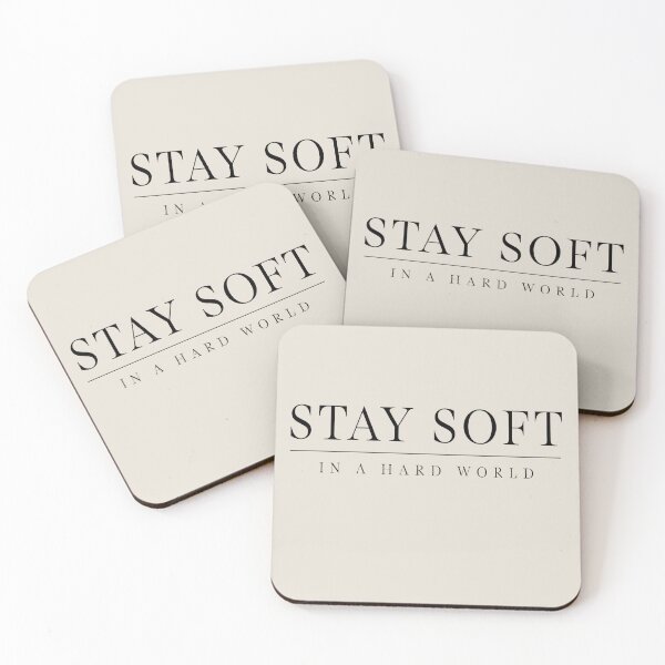 Item preview, Stay Soft In A Hard World Minimalist Inspirational T-Shirt designed and sold by DESIGN BUREAU .