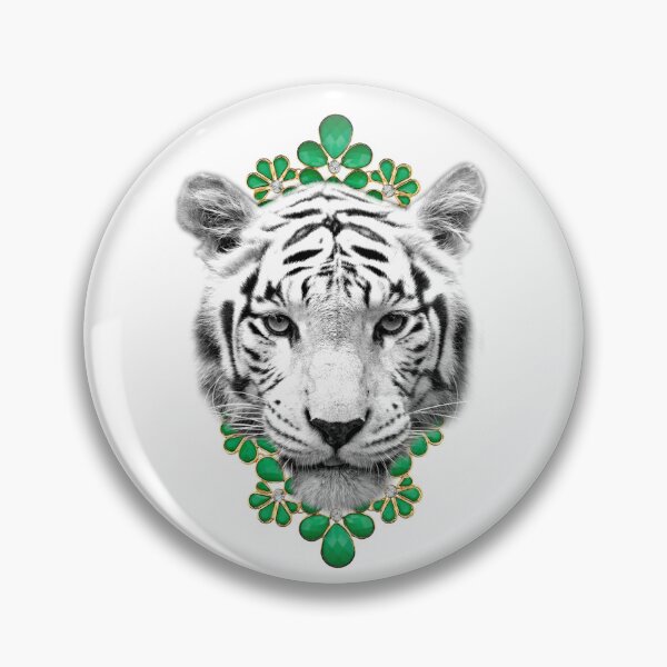 Item preview, TIGER WITH GREEN BROOCH designed and sold by Nathalia Montoro.