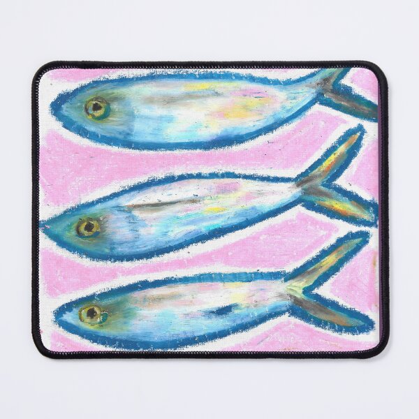 Item preview, School of Sardines Oil Pastel Print designed and sold by HettyART.
