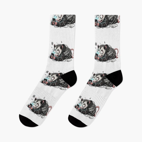 Item preview, Sleep Is Cancelled Possum - Exhausted Possum with Coffee, Funny Meme designed and sold by Motel Mirage.
