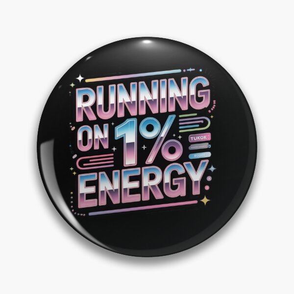 Item preview, Running on 1% Energy Retro Y2K Typography. Funny Gen Z Aesthetic Meme Design designed and sold by Aarvya Fashion Club ( A.F.C ).