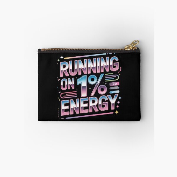 Item preview, Running on 1% Energy Retro Y2K Typography. Funny Gen Z Aesthetic Meme Design designed and sold by Aarvya Fashion Club ( A.F.C ).