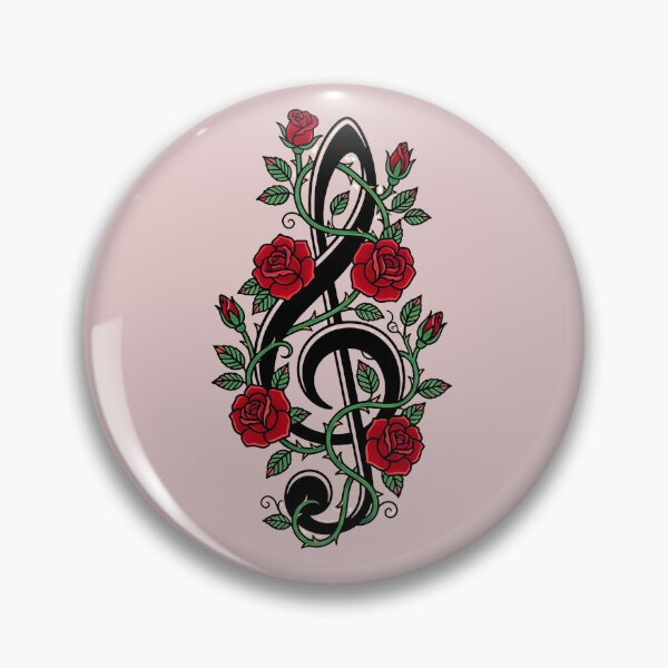 Item preview, Treble Clef Roses: Vintage Music Tattoo Art designed and sold by Style-InkPulse.