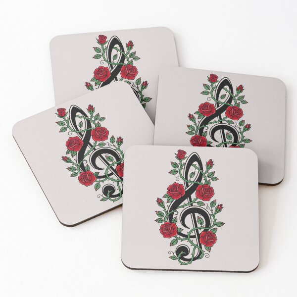 Item preview, Treble Clef Roses: Vintage Music Tattoo Art designed and sold by Style-InkPulse.