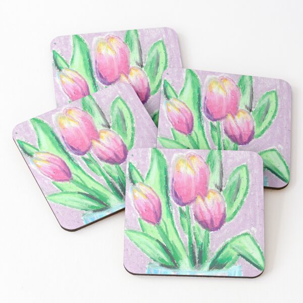 Item preview, Bouquet of Spring Tulips - Oil Pastel designed and sold by HettyART.