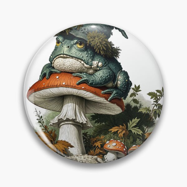 Item preview, Whimsical Grumpy Toad on Toadstool designed and sold by CircaSassy.