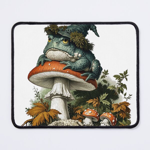 Item preview, Whimsical Grumpy Toad on Toadstool designed and sold by CircaSassy.