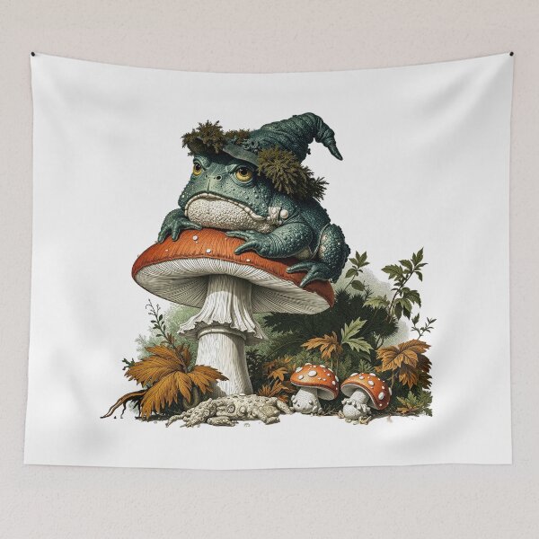 Item preview, Whimsical Grumpy Toad on Toadstool designed and sold by CircaSassy.