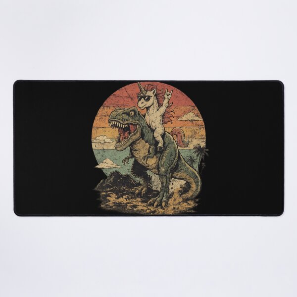 Item preview, Unicorn on T-Rex – Funny Dino Unicorn Vintage Retro Design with Rainbow designed and sold by Palettd.