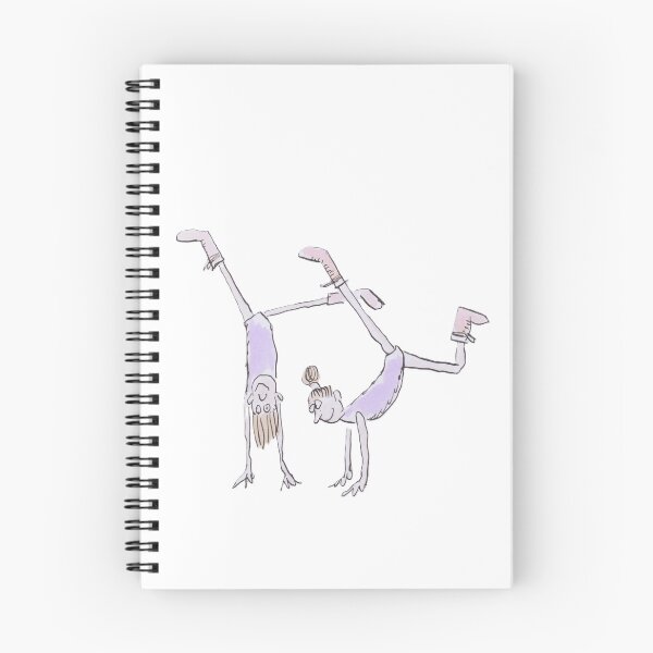 Item preview, Gymnasts doing handstands wearing pink boots designed and sold by Inky Fingers Illustrations.