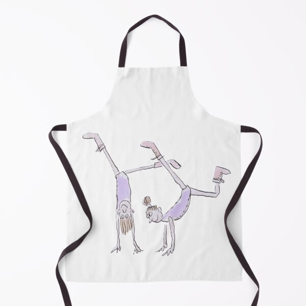 Item preview, Gymnasts doing handstands wearing pink boots designed and sold by Inky Fingers Illustrations.