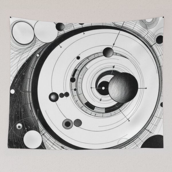 Item preview, Abstract artwork in black and white with circles designed and sold by RAISC.
