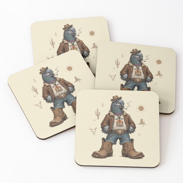 Item preview, Desert Legend Pigeon – Cowboy Bird Western Cartoon designed and sold by Motel Mirage.