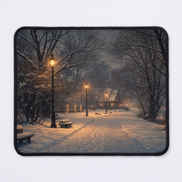 Item preview, winter evening scene of the riverside alley in Krościenko nad Dunajcem designed and sold by darekkocurek.