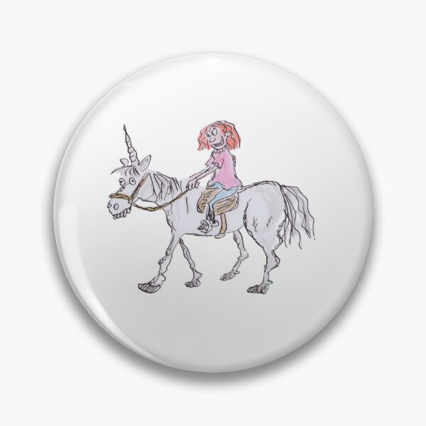 Item preview, A ginger girl riding a unicorn designed and sold by Inky Fingers Illustrations.