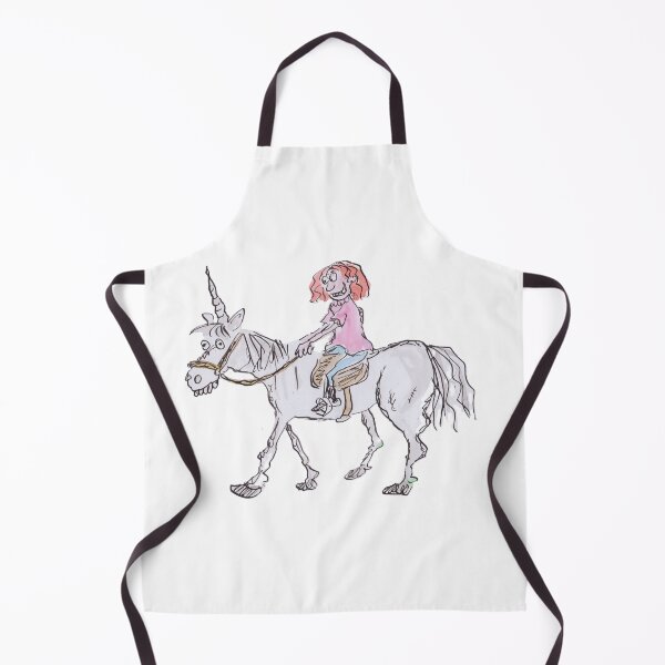 Item preview, A ginger girl riding a unicorn designed and sold by Inky Fingers Illustrations.