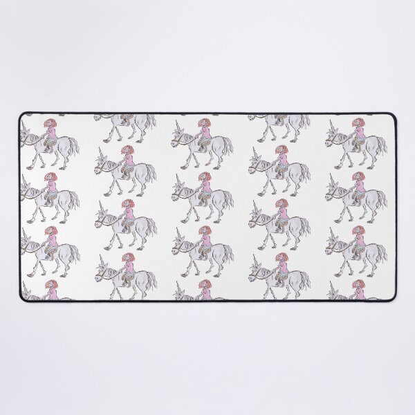 Item preview, A ginger girl riding a unicorn designed and sold by Inky Fingers Illustrations.