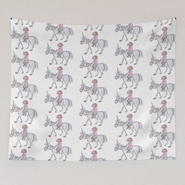 Item preview, A ginger girl riding a unicorn designed and sold by Inky Fingers Illustrations.