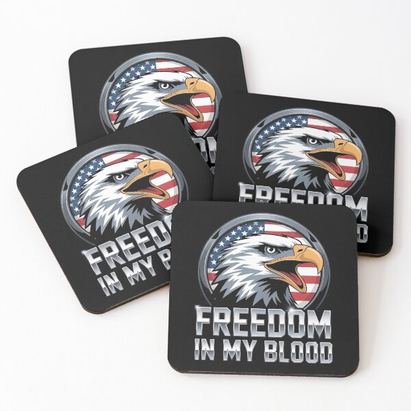 Item preview, Freedom In My Blood – Steel Eagle Patriotic Badge designed and sold by OldGloryForge.