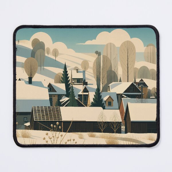 Item preview, An Art Deco–inspired winter landscape of Krościenko designed and sold by darekkocurek.