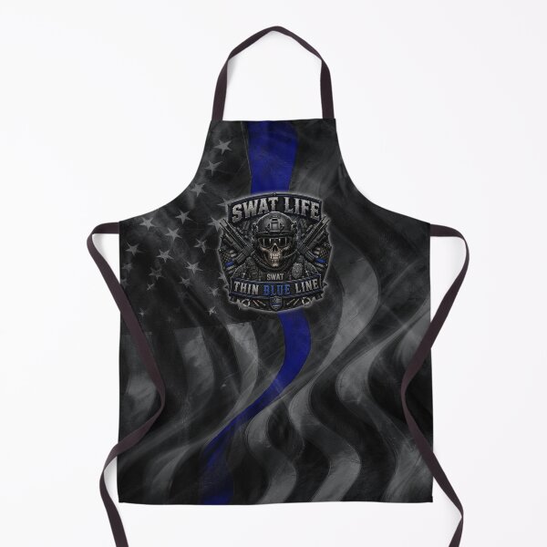 Item preview, SWAT Life Thin Blue Line Tactical Skull Police Design designed and sold by artistwill.