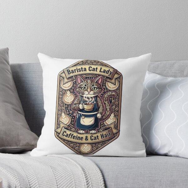 Item preview, Barista Cat Lady T Shirt, Caffeine & Cat Hair Mug, Funny Cat Owner Coffee Gift designed and sold by YMLux.