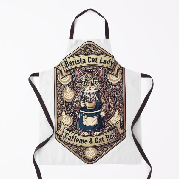 Item preview, Barista Cat Lady T Shirt, Caffeine & Cat Hair Mug, Funny Cat Owner Coffee Gift designed and sold by YMLux.