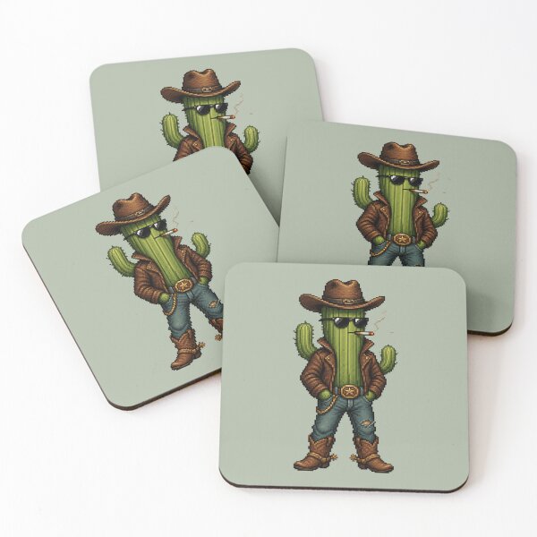 Item preview, Cowboy Cactus – Retro Pixel Art Desert Outlaw designed and sold by Motel Mirage.
