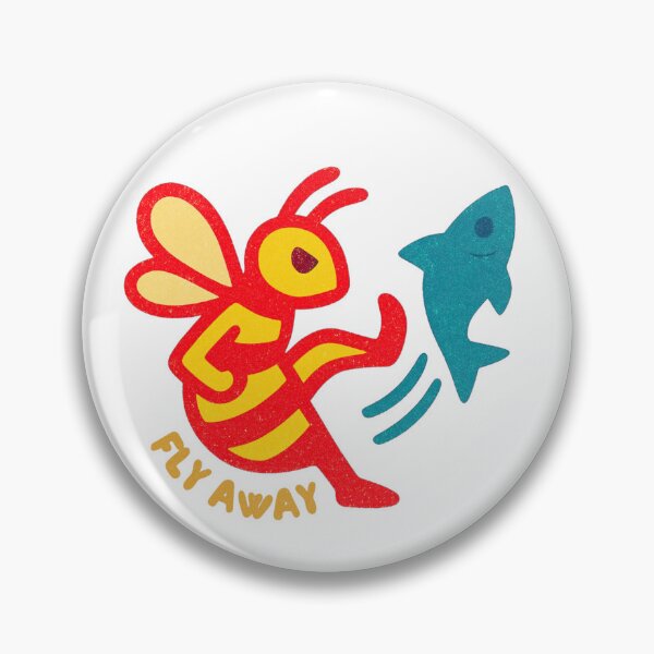 Item preview, The Bee’s Great Escape - Funny Bee Kicking Fish Illustration designed and sold by RDproject.