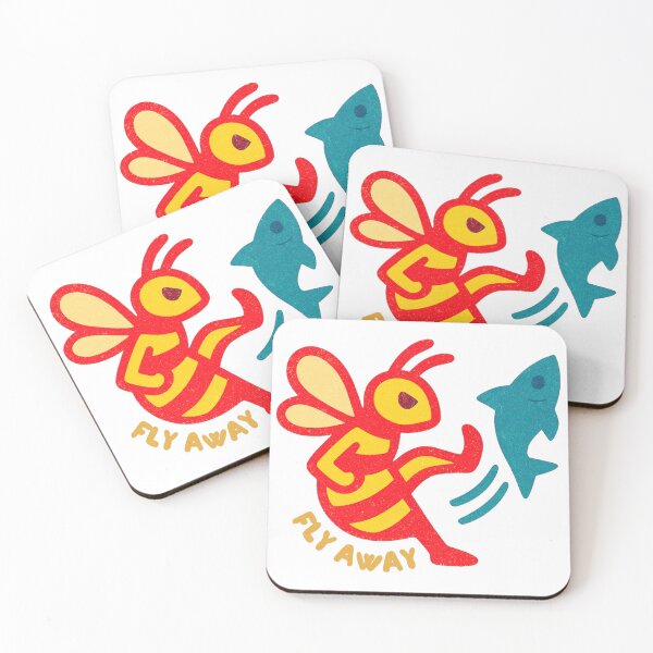 Item preview, The Bee’s Great Escape - Funny Bee Kicking Fish Illustration designed and sold by RDproject.
