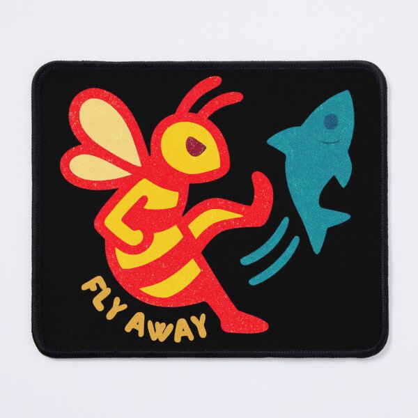 Item preview, The Bee’s Great Escape - Funny Bee Kicking Fish Illustration designed and sold by RDproject.