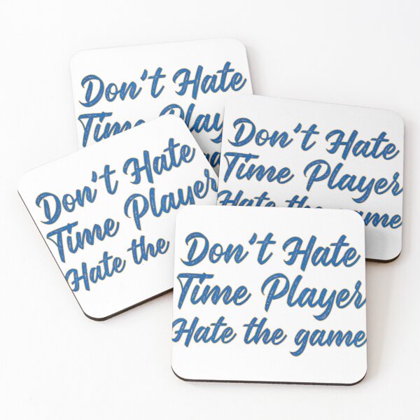 Item preview, Don't Hate the Player Hate the Game Blue Gold Sport Typography Design designed and sold by DesignArtist.ia.