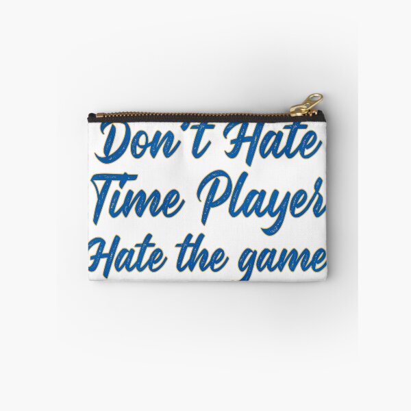 Item preview, Don't Hate the Player Hate the Game Blue Gold Sport Typography Design designed and sold by DesignArtist.ia.