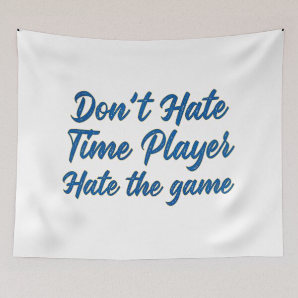 Item preview, Don't Hate the Player Hate the Game Blue Gold Sport Typography Design designed and sold by DesignArtist.ia.