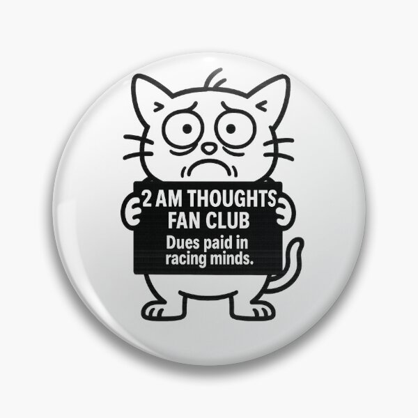 Item preview, 2AM Thoughts Fan Club – Racing Mind Cat for Insomniacs | Overthinkers & Night Owls designed and sold by JustMeditateIt.