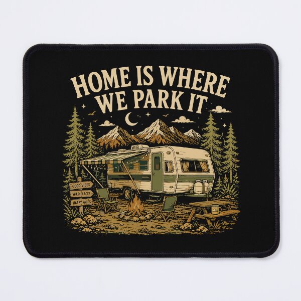 Item preview, Home Is Where We Park It Vintage Camper Camping Graphic designed and sold by American Spirit.