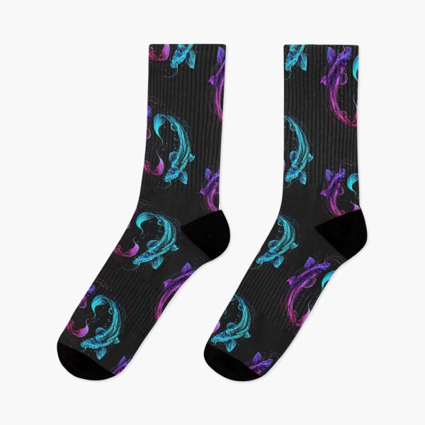 Item preview, Neon Koi Fish  Retro Japanese Synthwave Art designed and sold by RetroWaveArtCo.
