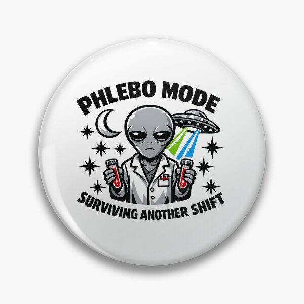 Item preview, Phlebo Mode Funny Alien Phlebotomist Scientist UFO Retro Horror Lab Tech Design for World Laboratory Week & Halloween designed and sold by ClinicalHubs.