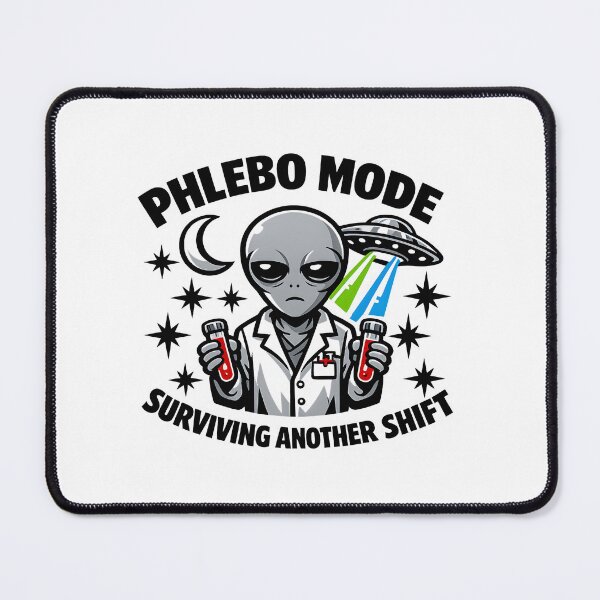 Item preview, Phlebo Mode Funny Alien Phlebotomist Scientist UFO Retro Horror Lab Tech Design for World Laboratory Week & Halloween designed and sold by ClinicalHubs.